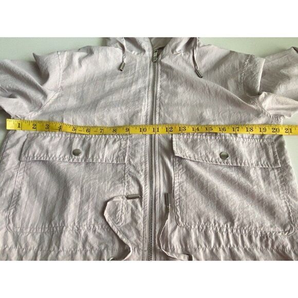 PULL & BEAR Windbreaker Full Zip Hooded Dusty Rose Jacket Women’s Sz S - Picture 8 of 15